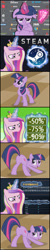 Size: 647x3267 | Tagged: safe, edit, edited screencap, editor:wangkingfun, screencap, princess cadance, twilight sparkle, alicorn, pony, unicorn, a canterlot wedding, the ticket master, female, game, money, steam (software)