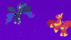 Size: 1918x1080 | Tagged: safe, artist:swiftgaiathebrony, big macintosh, princess luna, alicorn, pony, alicornified, female, lunamac, male, princess big mac, race swap, shipping, straight