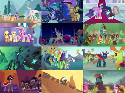 Size: 4321x3240 | Tagged: safe, edit, edited screencap, screencap, amarant, applejack, ballista, barry, billy (dragon), chief thunderhooves, cinder glow, clypeus, dragon lord torch, fern flare, fluttershy, forest fall, king sombra, little strongheart, maple brown, pharynx, pinkie pie, princess cadance, princess celestia, princess luna, princess skystar, princess twilight 2.0, professor mossmane, professor mosstone, prominence, pumpkin smoke, queen chrysalis, queen novo, rain shine, rainbow dash, rarity, sparkling brook, spring glow, stratus skyranger, summer flare, thorax, twilight sparkle, twilight sparkle (alicorn), unicorn twilight, winter flame, alicorn, buffalo, changedling, changeling, changeling queen, classical hippogriff, dragon, earth pony, hippogriff, kirin, pegasus, pony, unicorn, gauntlet of fire, luna eclipsed, my little pony: the movie, over a barrel, sounds of silence, swarm of the century, the crystalling, the cutie re-mark, the last problem, to change a changeling, to where and back again, changeling king, collage, female, helmet, king thorax, large and in charge, male, mane six, mare, mind control, prince pharynx, rex (dragon), size comparison, sombra soldier, stallion, star swirl the bearded costume