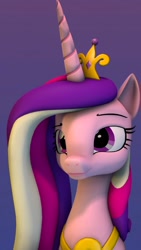 Size: 450x800 | Tagged: safe, artist:undeadheaven, princess cadance, alicorn, pony, 3d, bust, female, horn, mare, portrait, sfm pony, solo, source filmmaker