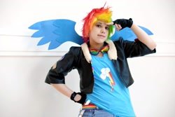 Size: 2794x1871 | Tagged: safe, artist:zippy, rainbow dash, human, cosplay, irl, irl human, photo, solo