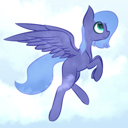 Size: 5000x5000 | Tagged: safe, artist:kids-in-the-corner, princess luna, alicorn, pegasus, pony, absurd resolution, female, filly, flying, happy, solo, woona, younger