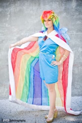 Size: 598x900 | Tagged: safe, artist:ladymella, rainbow dash, human, cosplay, irl, irl human, photo, solo