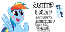 Size: 1045x520 | Tagged: safe, rainbow dash, soarin', pegasus, pony, fangasm, female, male, meme, ohmygosh, shipping, soarindash, straight