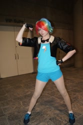 Size: 1184x1784 | Tagged: safe, artist:residentexorcist, rainbow dash, human, cosplay, irl, irl human, photo, solo