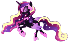 Size: 2518x1472 | Tagged: safe, artist:sugarmoonponyartist, princess cadance, alicorn, pony, corrupted, heart eyes, nightmare, nightmare cadance, nightmarified, simple background, solo, transparent background, wingding eyes