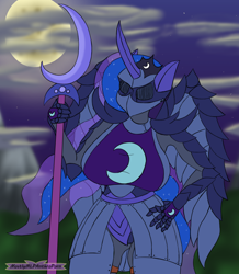 Size: 1880x2160 | Tagged: safe, artist:pdude, princess luna, anthro, fanfic:equestria's fall to lust, armor, big breasts, breasts, disproportional anatomy, female, huge breasts, knight armor, large butt, princess balloona, sketch, solo