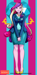 Size: 595x1200 | Tagged: safe, artist:srasomeone, dean cadance, princess cadance, equestria girls, clothes, female, skirt, solo, wide hips