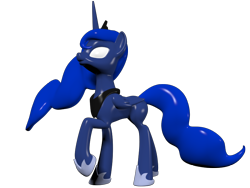 Size: 800x600 | Tagged: safe, artist:clawed-nyasu, princess luna, alicorn, pony, 3d, 3d model, simple background, solo, transparent background