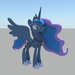 Size: 1080x1080 | Tagged: safe, artist:sentinel373, princess luna, alicorn, pony, 3d, 3d model, solo