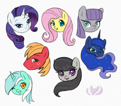 Size: 914x799 | Tagged: safe, artist:raininess, big macintosh, fluttershy, lyra heartstrings, maud pie, octavia melody, princess luna, rarity, alicorn, earth pony, pegasus, pony, unicorn, bust, cute, female, looking at you, lyrabetes, macabetes, male, mare, maudabetes, one eye closed, open mouth, simple background, sketch, sketch dump, smiling, smiling at you, stallion, tavibetes, white background, wink, wip