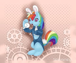 Size: 979x816 | Tagged: safe, artist:zombiicrow, rainbow dash, pegasus, pony, alice in wonderland, crossover, solo, white rabbit