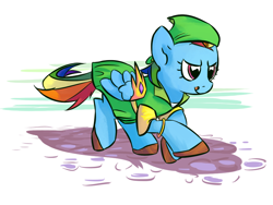 Size: 800x600 | Tagged: safe, artist:danielpon, rainbow dash, pegasus, pony, clothes, crossover, final fantasy, parody, solo, thief