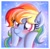 Size: 1396x1358 | Tagged: safe, artist:willisninety-six, rainbow dash, pegasus, pony, alternate hairstyle, blushing, bust, cute, dashabetes, dashface, female, mare, portrait, smiling, solo