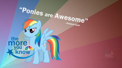 Size: 1920x1080 | Tagged: safe, artist:axemgr, rainbow dash, pegasus, pony, logo, nbc, parody, solo, the more you know