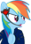 Size: 1500x2169 | Tagged: safe, artist:axemgr, rainbow dash, pegasus, pony, blue coat, crossover, female, mare, multicolored mane, solo, zero wing