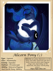 Size: 1000x1333 | Tagged: safe, artist:vavacung, princess luna, alicorn, pony, series:fantastic creatures of equestria, ethereal mane, female, full moon, moon, sleeping, starry mane, tangible heavenly object