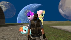 Size: 1920x1080 | Tagged: safe, fluttershy, rainbow dash, twilight sparkle, pegasus, pony, 3d, counter-strike, filly, gmod, terrorist