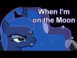 Size: 480x360 | Tagged: safe, artist:soohable, princess luna, alicorn, pony, bust, caption, image macro, lip bite, meme, text, when i'm, youtube link, youtube thumbnail