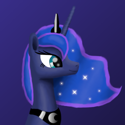 Size: 1024x1024 | Tagged: safe, artist:platinumdrop, princess luna, alicorn, pony, gradient background, solo