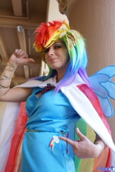 Size: 1366x2048 | Tagged: safe, artist:ladymella, rainbow dash, human, cosplay, irl, irl human, photo, solo