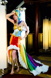 Size: 1360x2048 | Tagged: safe, artist:flying-fox, rainbow dash, human, clothes, cosplay, dress, gala dress, irl, irl human, photo, solo