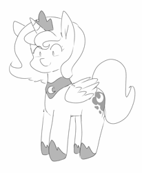 Size: 1600x1940 | Tagged: safe, artist:c0pter, princess luna, alicorn, pony, female, filly, solo, woona, younger