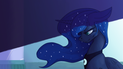 Size: 1920x1080 | Tagged: safe, artist:laptopdj, princess luna, alicorn, pony, bust, female, floppy ears, mare, portrait, solo