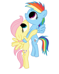 Size: 600x750 | Tagged: safe, artist:nadile, fluttershy, rainbow dash, pegasus, pony, female, filly, mare, wings