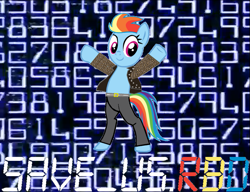 Size: 961x739 | Tagged: safe, artist:phenomdashx4, rainbow dash, pegasus, pony, chris jericho, code, save us.rbd, save us.y2j, solo, wwe