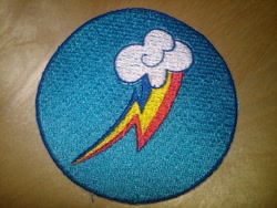 Size: 1024x768 | Tagged: safe, artist:ethepony, rainbow dash, badge, cutie mark, embroidery, irl, patch