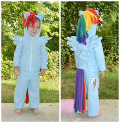 Size: 570x586 | Tagged: safe, artist:sugartartcrafts, rainbow dash, human, clothes, costume, irl, irl human, photo, solo