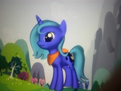 Size: 4160x3120 | Tagged: safe, princess luna, alicorn, pony, unicorn, pony creator, 3d, bandana, ponylumen, s1 luna, standing