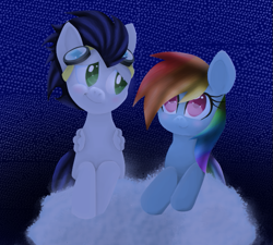 Size: 631x567 | Tagged: safe, artist:tatynka-g, rainbow dash, soarin', pegasus, pony, female, male, shipping, soarindash, straight