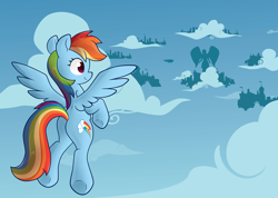 Size: 1920x1368 | Tagged: safe, artist:hidden-cat, rainbow dash, pegasus, pony, bioshock, bioshock infinite, columbia, crossover, flying, plot, solo