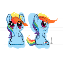 Size: 3000x3000 | Tagged: dead source, safe, artist:tkc, rainbow dash, pegasus, pony, chibi, cute, pattern, plushie, sketch, solo