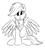 Size: 500x559 | Tagged: safe, artist:xioade, rainbow dash, pegasus, pony, chest fluff, monochrome, solo