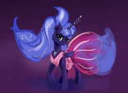 Size: 4511x3299 | Tagged: safe, artist:xbi, princess luna, alicorn, pony, 30 minute art challenge, clothes, dress, female, jewelry, looking at you, mare, solo