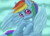 Size: 850x613 | Tagged: safe, artist:colorlesscupcake, rainbow dash, pegasus, pony, female, mare, simple background, solo