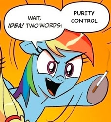 Size: 334x366 | Tagged: safe, idw, rainbow dash, pegasus, pony, cigarette, exploitable meme, meme, the x files, two words meme