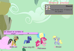Size: 400x274 | Tagged: safe, daring do, derpy hooves, discord, ditzy doo, pinkie pie, princess luna, alicorn, pony, balloon, chat, chatroom, cloud, cotton candy, cotton candy cloud, desktop ponies, female, filly, flying, food, mmo, pixel art, ponyplace, sprite, woona, younger