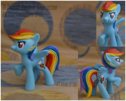 Size: 800x644 | Tagged: safe, artist:antych, rainbow dash, pegasus, pony, blue coat, custom, female, mare, multicolored mane, solo, toy