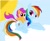 Size: 989x807 | Tagged: safe, artist:serpifeulover, rainbow dash, scootaloo, pegasus, pony, blue coat, female, mare, multicolored mane, solo