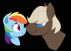 Size: 950x688 | Tagged: safe, artist:dbkit, dumbbell, rainbow dash, pegasus, pony, dumbdash, female, male, shipping, straight