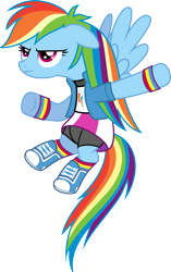 Size: 777x1236 | Tagged: safe, artist:jeatz-axl, rainbow dash, pegasus, pony, alternate hairstyle, clothes, equestria girls outfit, simple background, solo, svg, transparent background, vector