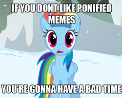 Size: 498x403 | Tagged: safe, rainbow dash, pegasus, pony, image macro, meme, solo, south park, super cool ski instructor