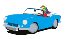 Size: 1216x657 | Tagged: safe, artist:garretthegarret, rainbow dash, equestria girls, car, driving, solo, triumph, triumph spitfire