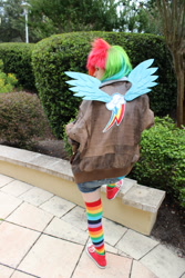 Size: 1280x1920 | Tagged: safe, artist:jennabrowne, rainbow dash, human, cosplay, irl, irl human, photo, solo