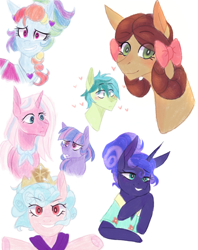 Size: 746x944 | Tagged: safe, artist:waterz-colrxz, clear sky, cozy glow, princess luna, rainbow dash, sandbar, wind sprint, yona, pegasus, pony, between dark and dawn, common ground, frenemies (episode), she's all yak, sparkle's seven, female, male, ponified, pony yona, shipping, species swap, straight, yonabar