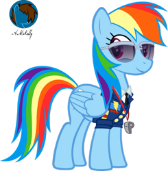 Size: 885x902 | Tagged: safe, artist:kellyak, rainbow dash, pegasus, pony, wonderbolts academy, aviator glasses, clothes, drill sergeant, shirt, simple background, solo, sunglasses, transparent background, uniform, vector, whistle, wonderbolts dress uniform